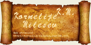 Kornelije Milešev vizit kartica